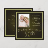 Gouden 50ste trouwdag verjaardag kaart (Voorkant / Achterkant)