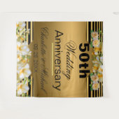 Gouden 50ste trouwdag  wandkleed (Voorkant (horizontaal))