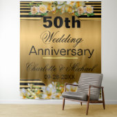 Gouden 50ste trouwdag  wandkleed (In situ)