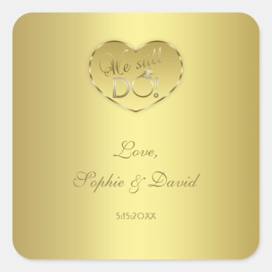 Gouden 50ste trouwdag We doen het nog steeds Vierkante Sticker (Voorkant)