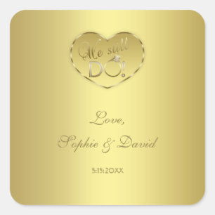 Gouden 50ste trouwdag We doen het nog steeds Vierkante Sticker