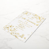 Gouden 50ste trouwjubileum echt goud folie uitnodiging (Gedraaid)