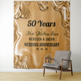 Gouden 50ste trouwjubileum wandkleed