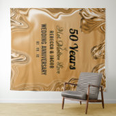 Gouden 50ste trouwverjaardag wandkleed (In Situ (horizontaal))