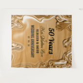 Gouden 50ste trouwverjaardag wandkleed (Voorkant (horizontaal))