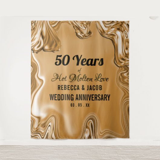 Gouden 50ste trouwverjaardag wandkleed (Voorkant)