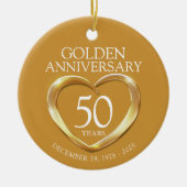 Gouden 50ste verjaardag custom foto cadeau keramisch ornament (Voorkant)