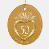Gouden 50ste verjaardag custom foto cadeau keramisch ornament (Links)