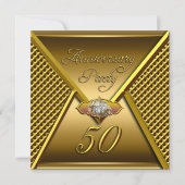 Gouden 50ste verjaardag Elegante trouw goud Kaart (Voorkant)