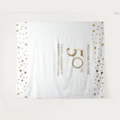 Gouden 50ste verjaardag huwelijksfotobehang wandkleed (Voorkant (horizontaal))