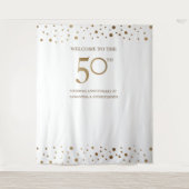 Gouden 50ste verjaardag huwelijksfotobehang wandkleed (Voorkant)