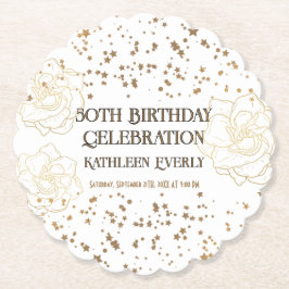 Gouden 50ste verjaardag kartonnen onderzetters