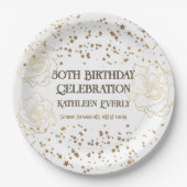 Gouden 50ste verjaardag papieren bordje (Voorkant)