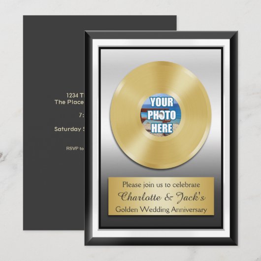 Gouden 50ste verjaardag Persoonlijke Gouden Plaat Kaart (Voorkant / Achterkant)