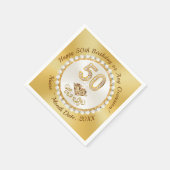 Gouden, 50ste verjaardag servetten gepersonaliseer (Hoek)