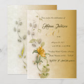 Gouden 50ste verjaardag uitnodiging (Voorkant / Achterkant)