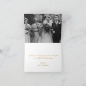 Gouden 50ste verjaardag voeg je eigen foto hart to bedankkaart (Binnen)