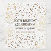 Gouden 50ste verjaardag wijn etiket (Enkel label)