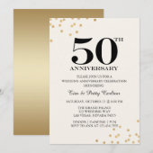Gouden 50ste verjaardagsfeest uitnodiging (Voorkant / Achterkant)
