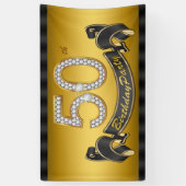 Gouden 50ste verjaardagsfeestje spandoek (Verticaal)