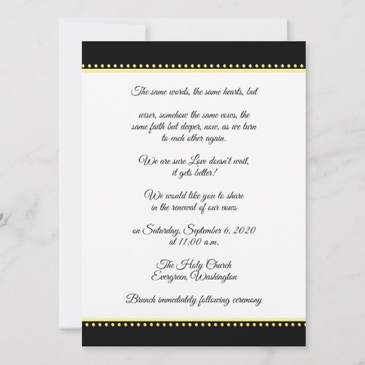 Gouden 50ste verjaardagsviering kaart (Achterkant)