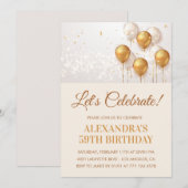 Gouden 59e verjaardag uitnodigingen Ballonnen (Voorkant / Achterkant)