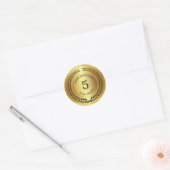 Gouden 5e Jubileum met laurierkrans Sticker (Envelop)