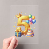 Gouden 5e verjaardag acryl uitnodigingen (Insitu (Draagbaar))