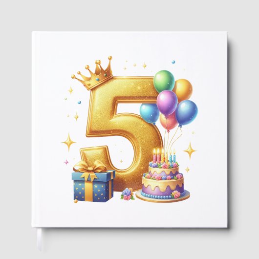 Gouden 5e verjaardag gastenboek (Voorkant)