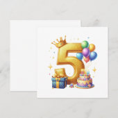 Gouden 5e verjaardag kaart (Voorkant / Achterkant)