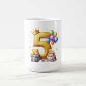 Gouden 5e verjaardag koffiemok (Center)