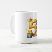 Gouden 5e verjaardag koffiemok (Voorkant links)
