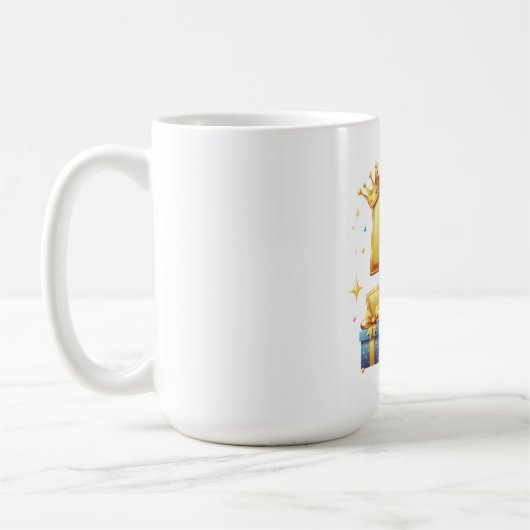 Gouden 5e verjaardag koffiemok (Links)