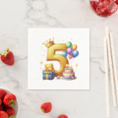 Gouden 5e verjaardag servet (Insitu)