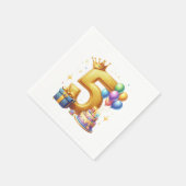 Gouden 5e verjaardag servet (Hoek)