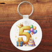 Gouden 5e verjaardag sleutelhanger (Voorkant)