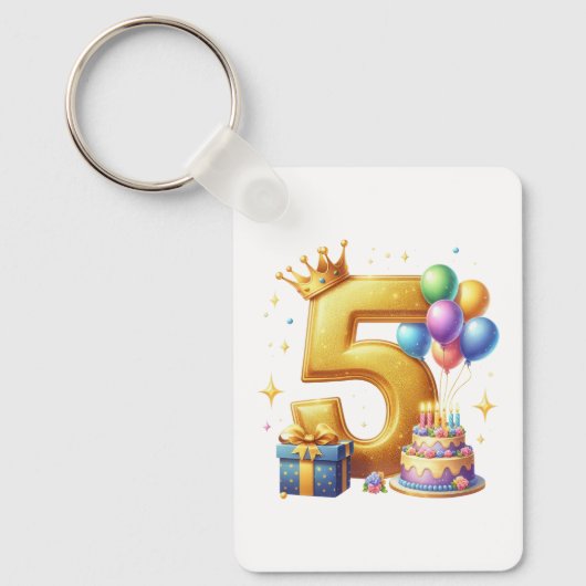 Gouden 5e verjaardag sleutelhanger (Voorkant)