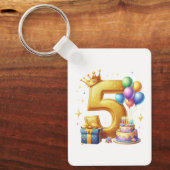 Gouden 5e verjaardag sleutelhanger (Voorkant)