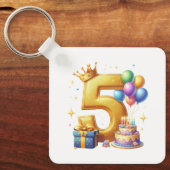 Gouden 5e verjaardag sleutelhanger (Voorkant)