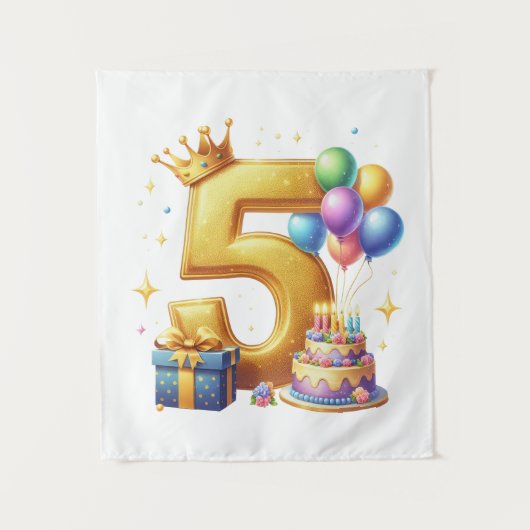 Gouden 5e verjaardag wandkleed (Voorkant)
