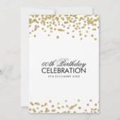 Gouden 60e verjaardagsfeest Elegante glitter Confe Kaart (Achterkant)