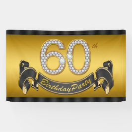 Gouden 60e verjaardagsfeest spandoek