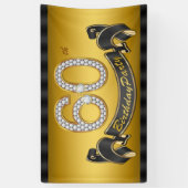 Gouden 60e verjaardagsfeest spandoek (Verticaal)