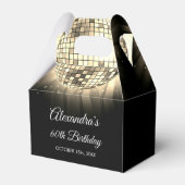 Gouden 60e verjaardagsfeestje 70's Disco Ball Bedankdoosjes (Achterkant)