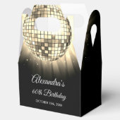 Gouden 60e verjaardagsfeestje 70's Disco Ball Bedankdoosjes (Geopend)