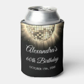 Gouden 60e verjaardagsfeestje 70's Disco Ball Blikjeskoeler (Blikje Voorkant)