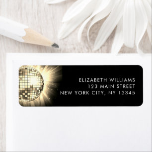 Gouden 60e verjaardagsfeestje 70's Disco Ball Etiket