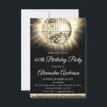Gouden 60e verjaardagsfeestje 70's Disco Ball Kaart<br><div class="desc">Goud Zestigste Verjaardagsfeest 70's Disco Ball Party uitnodiging. De Gold and Black 60th Birthday Party uitnodiging is perfect voor een modern 60th Birthday Party. Gepersonaliseerd producten kunnen op verzoek door de Designer worden gemaakt.</div>