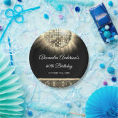 Gouden 60e verjaardagsfeestje 70's Disco Ball Papieren Bordje (Feest)