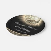 Gouden 60e verjaardagsfeestje 70's Disco Ball Papieren Bordje (Gekanteld)